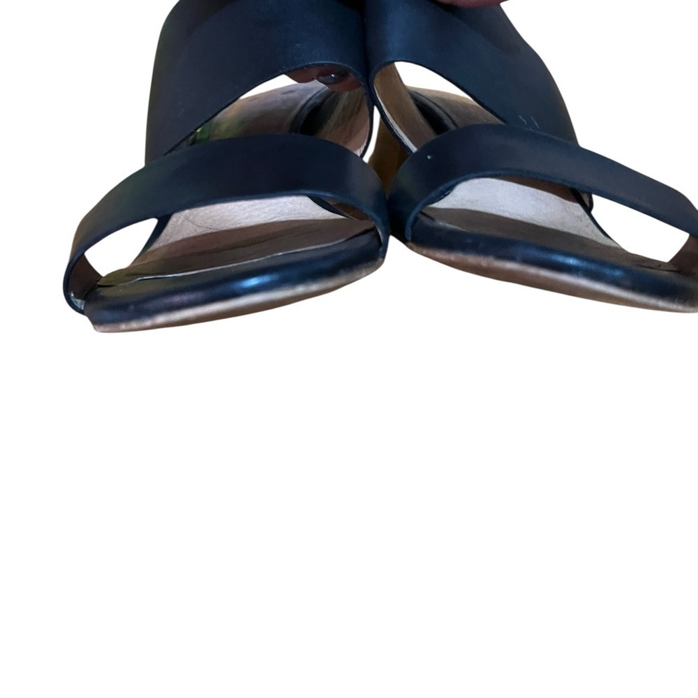 Madewell The Kiera Mule Chunky Wooden Block Black Leather Heel Sandal SZ 9 - Picture 15 of 15